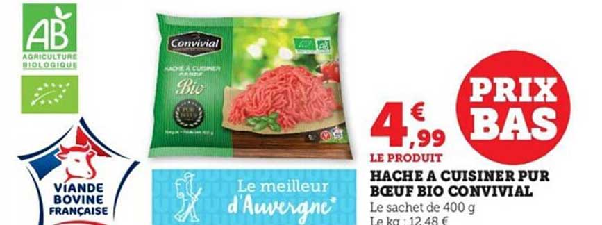 haché à cuisiner pur bœuf bio convivial
