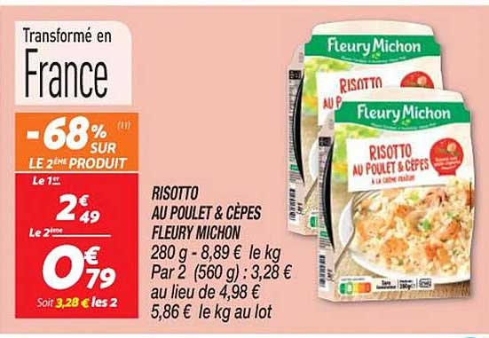 risotto au poulet & cèpes fleury michon