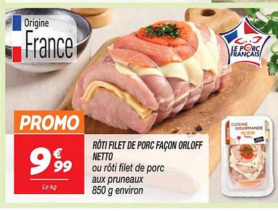 rôti filet de porc façon orloff netto