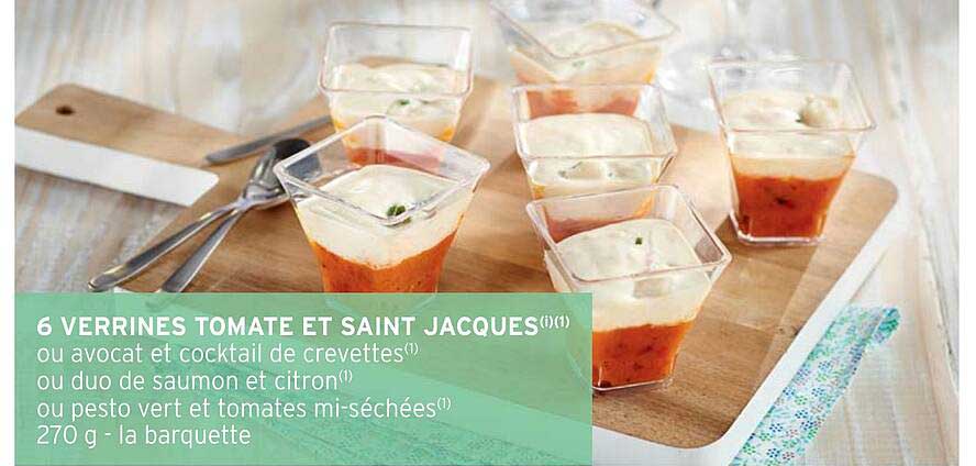 6 verrines  tomate et saint jacques