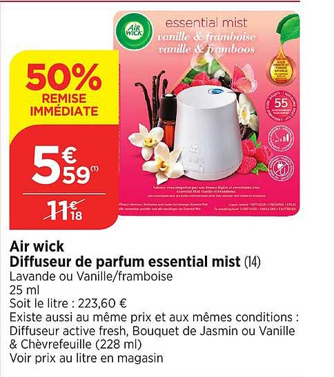 air wick diffuseur de parfum essential mist