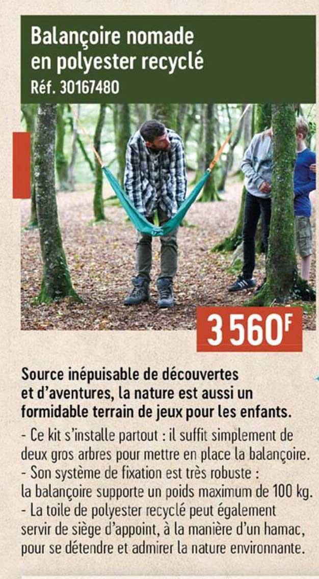 balançoire nomade en polyester recyclé