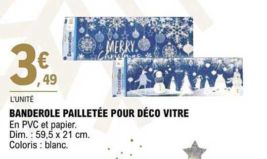 Banderole Pailletée Pour Déco Vitre