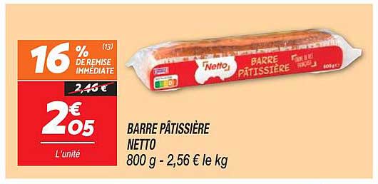 barre pâtissière netto