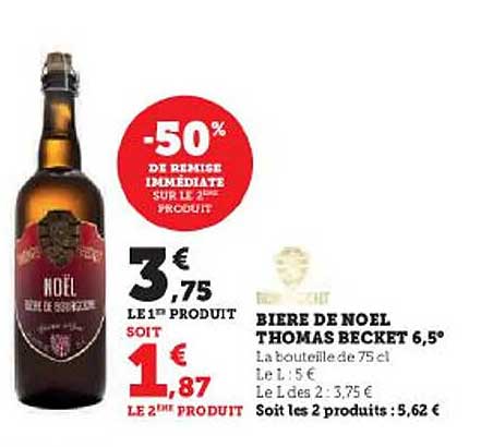 bière de noël thomas becket 6,5°