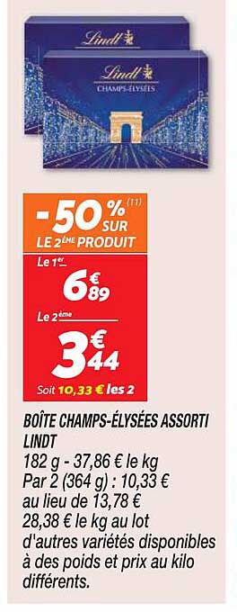 boîte champs-élysées assorti lindt