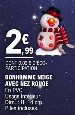 bonhomme neige avec nez rouge