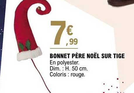 bonnet père noël sur tige
