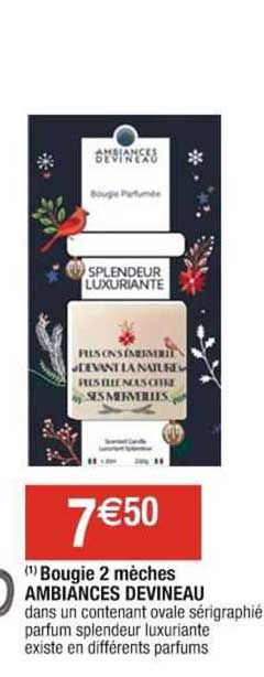bougie 2 mèches ambiances devineau