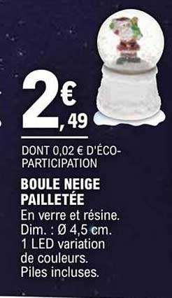 boule neige pailletée