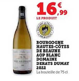 bourgogne hautes-côtes de beaune aop blanc domaine derats dumay 2022