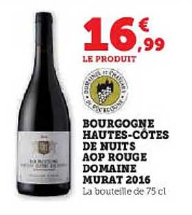 bourgogne hautes-côtes de nuits aop rouge domaine murat 2016