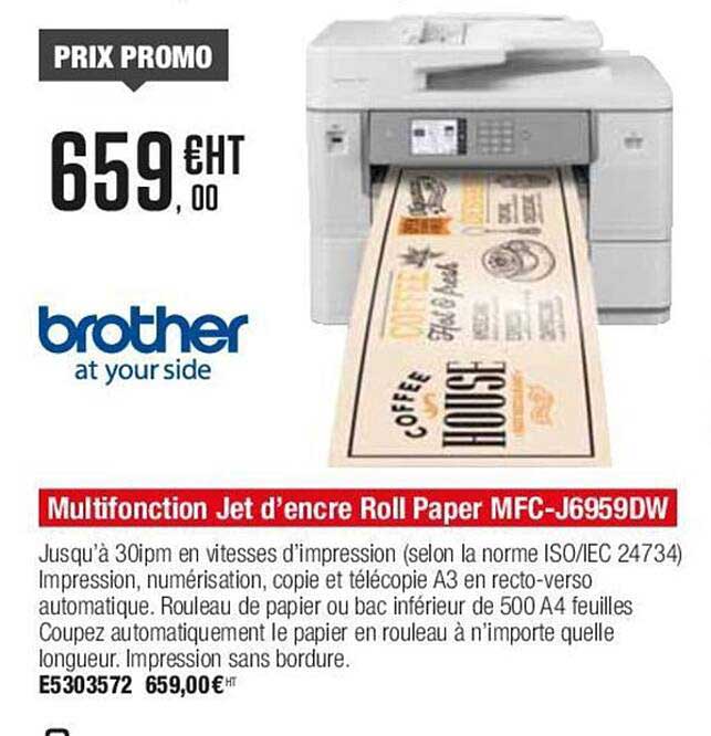 brother multifonction jet d'encre roll paper mfc-j6959dw