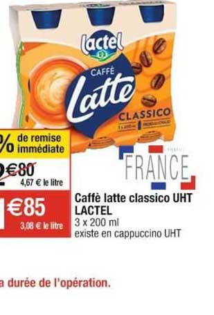 caffé latte classico uht lactel