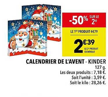calendrier de l'avent - kinder