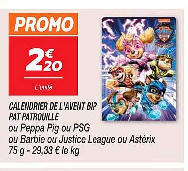 calendrier de l'avent bip pat patrouille