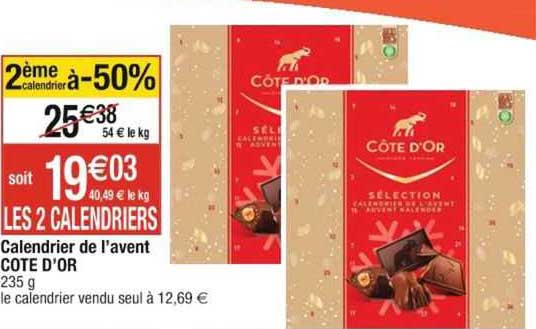 calendrier de l'avent côte d'or