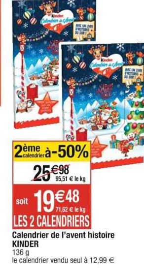calendrier de l'avent histoire kinder