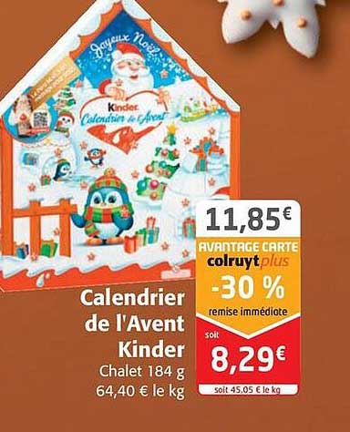 calendrier de l'avent kinder