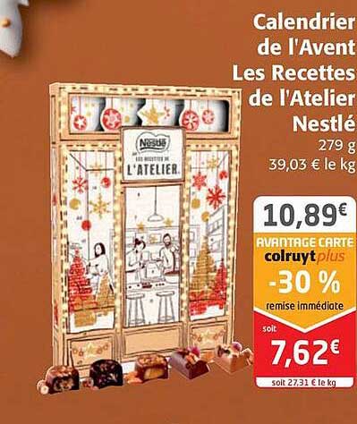 calendrier de l'avent les recettes de l'atelier nestlé