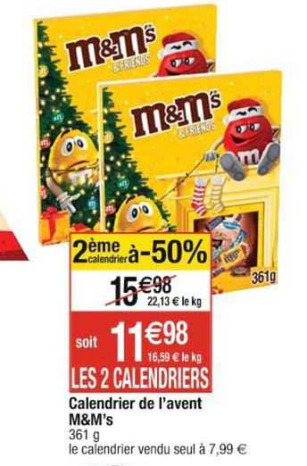 calendrier de l'avent m&m's