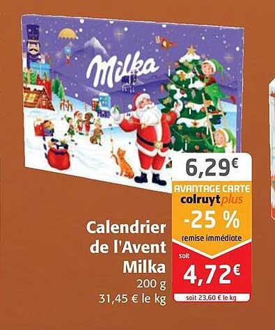 calendrier de l'avent milka