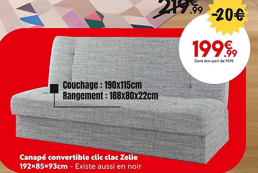 canapé convertible clic clac zelie