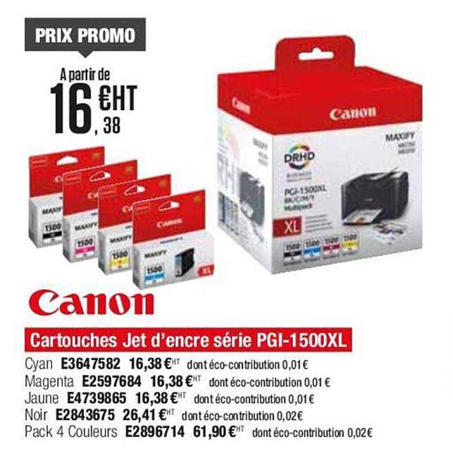 canon cartouches jet d'encre série pgi-1500xl