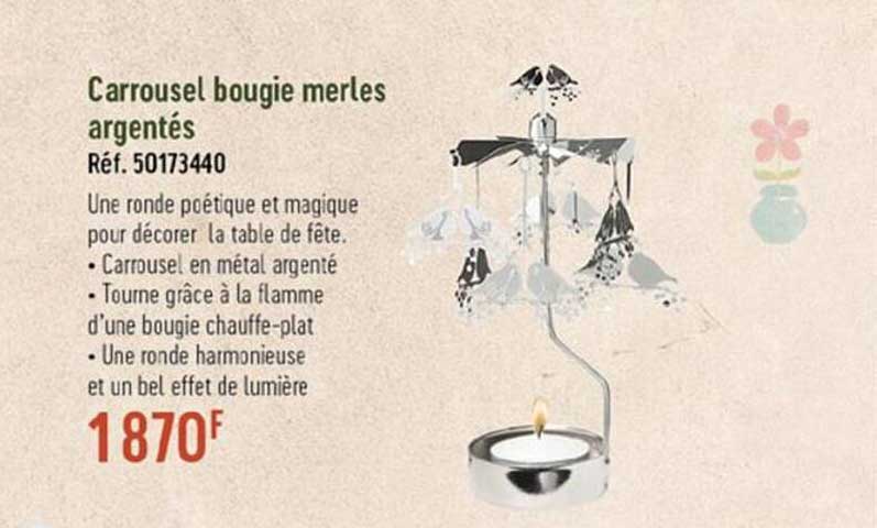 carrousel bougie merles argentés