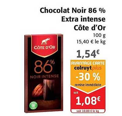 Chocolat Noir 86% Extra Intense Côte D'or