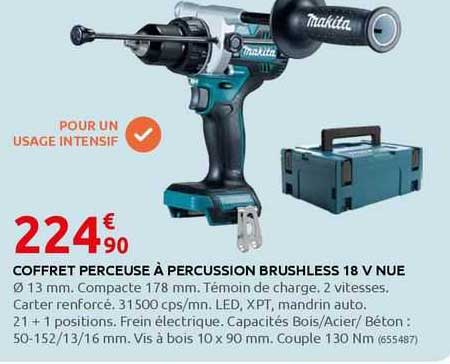 coffret perceuse à percussion brushless 18 v nue