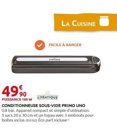 conditionneuse sous-vide primo uno le pratique