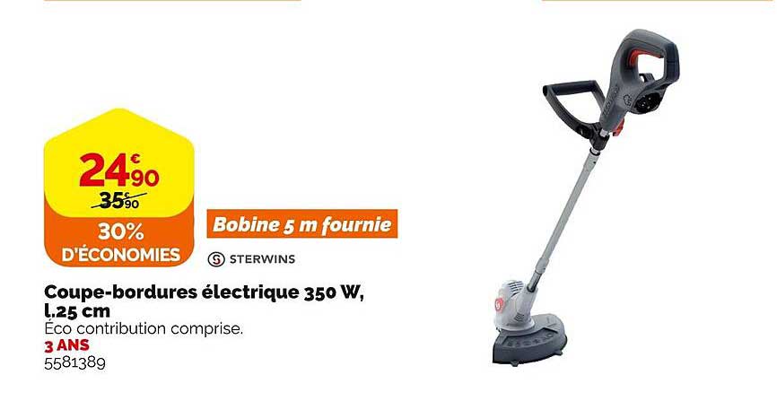 coupe-bordures électrique 350 w, l. 25 cm