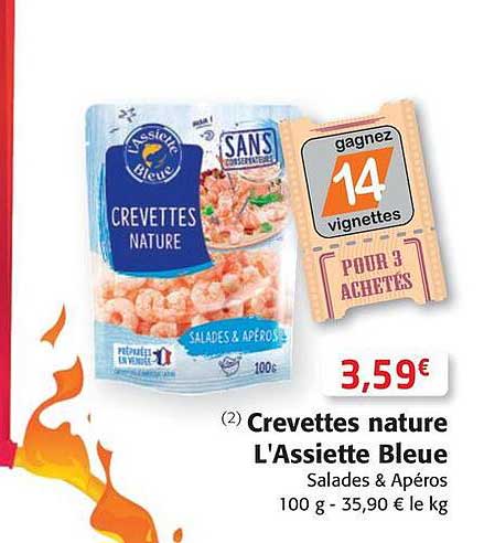 crevettes nature l'assiette bleue