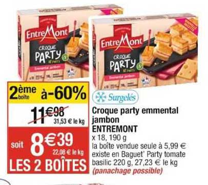 Croque Party Emmental Jambon Entremont