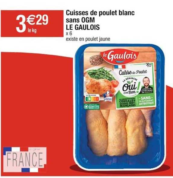 cuisses de poulet blanc sans ogm le gaulois