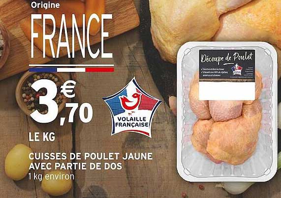cuisses de poulet jaune avec partie de dos