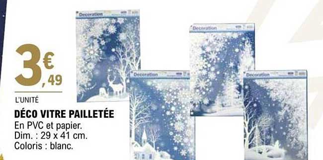 déco vitre pailletée