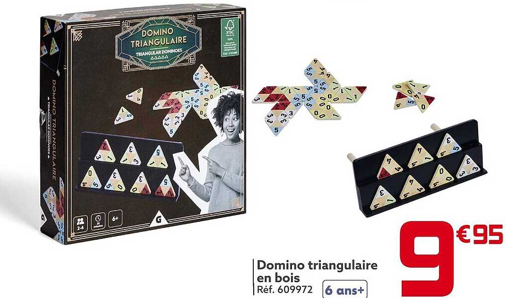 domino triangulaire en bois