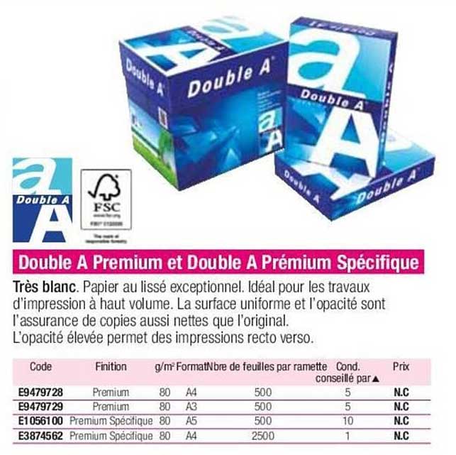 double a premium et spécifique