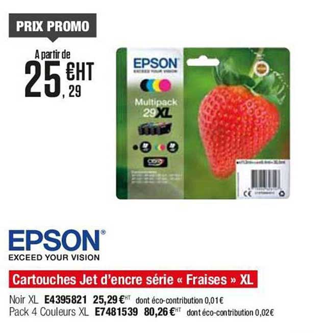epson cartouches jet d'encre série "fraises" xl
