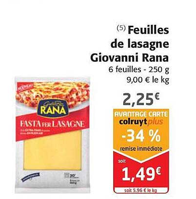 feuilles de lasagne giovanni rana