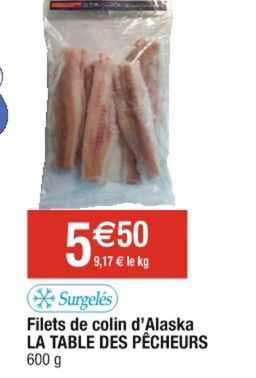 filets de colin d'alaska la table des pêcheurs