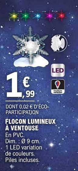 flocon lumineux à ventouse