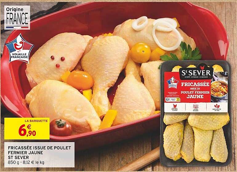 fricassée issue de poulet fermier jaune st sever