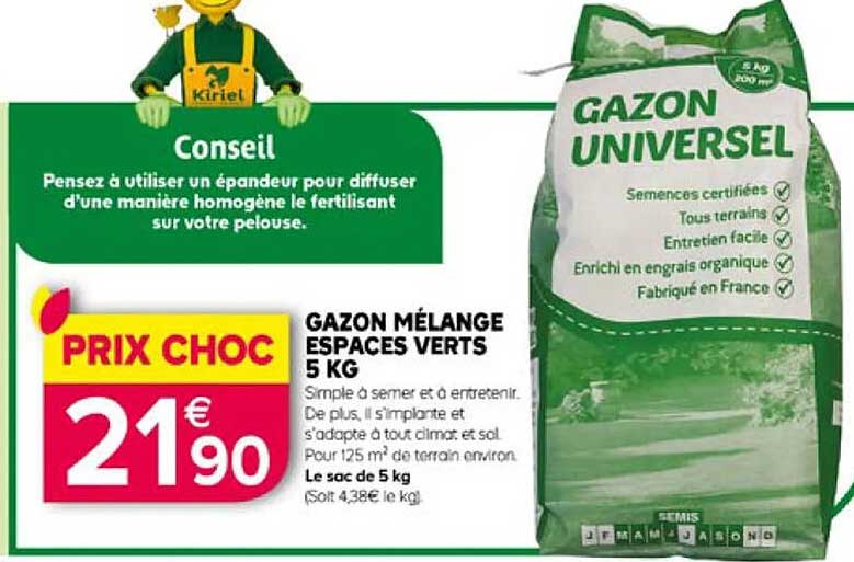 gazon mélange espaces verts 5 kg