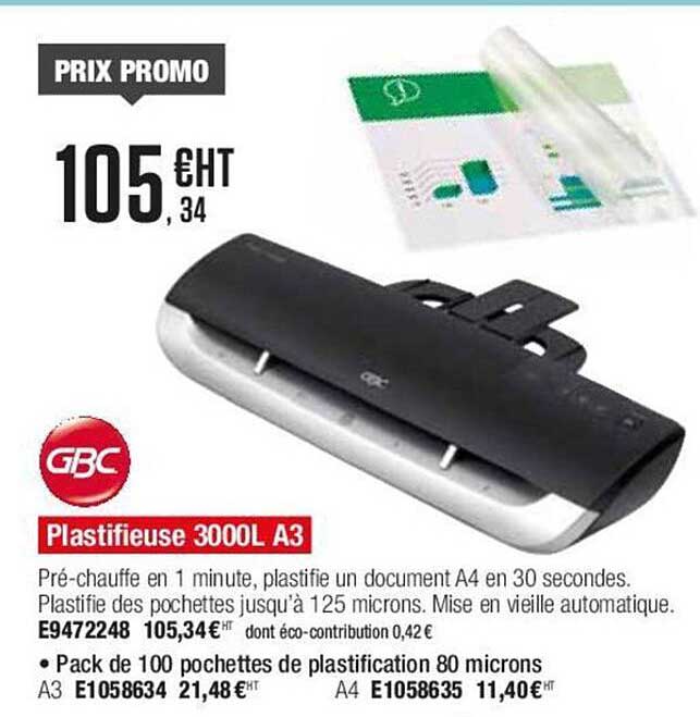 gbc plastifieuse 3000l a3