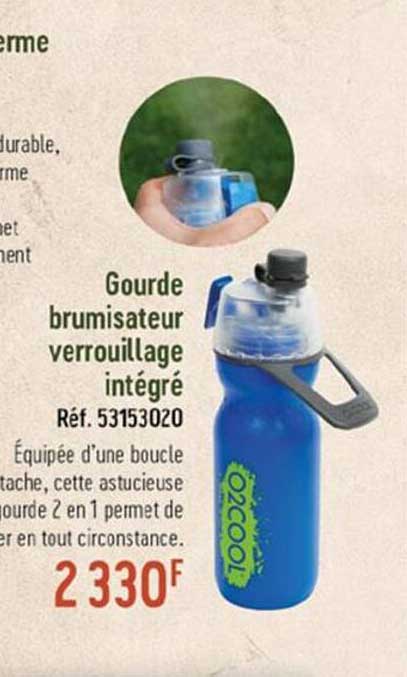 gourde brumisateur verrouillage intégré