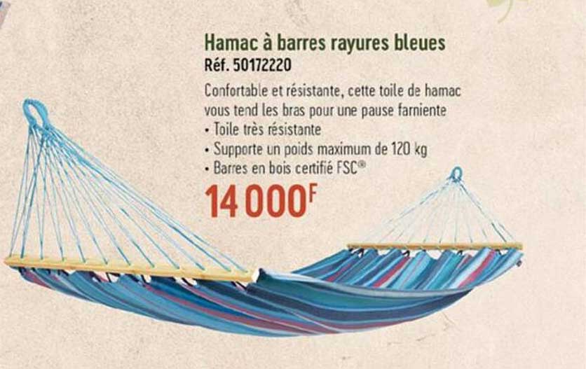 hamac à barres rayures bleues