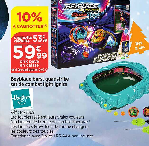 Hasbro Beyblade Burst Quadstrike Set De Combat Light Ignite